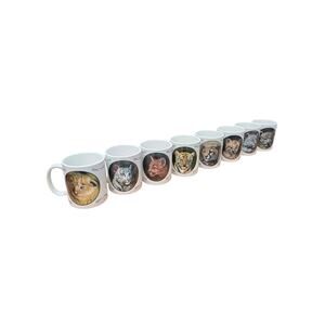 8-piece collection of the "Cubs of the Big Cats" fine porcelain mugs.